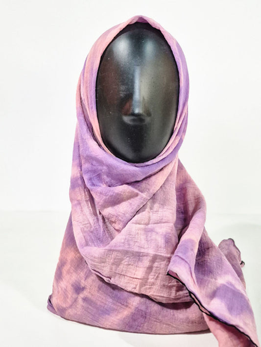 Purple and Pink Pattern Inspired Silk Kimono x Hijab