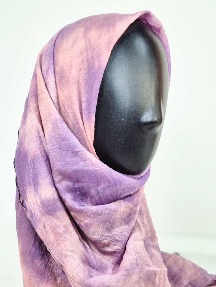 Purple and Pink Pattern Inspired Silk Kimono x Hijab