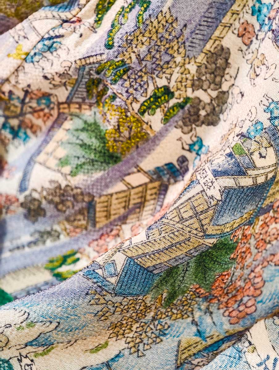 Brown and Gold Flower Theme Kimono x Hijab