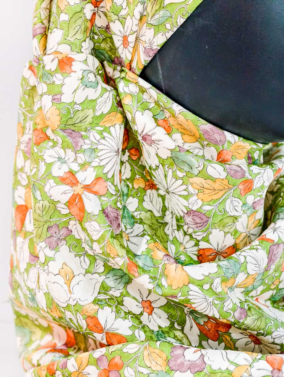 Green Floral Art Silk Kimono x Hijab