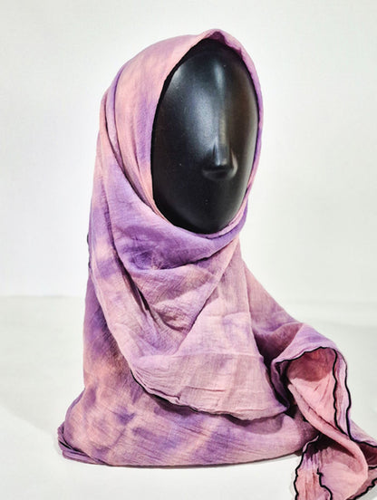 Purple and Pink Pattern Inspired Silk Kimono x Hijab