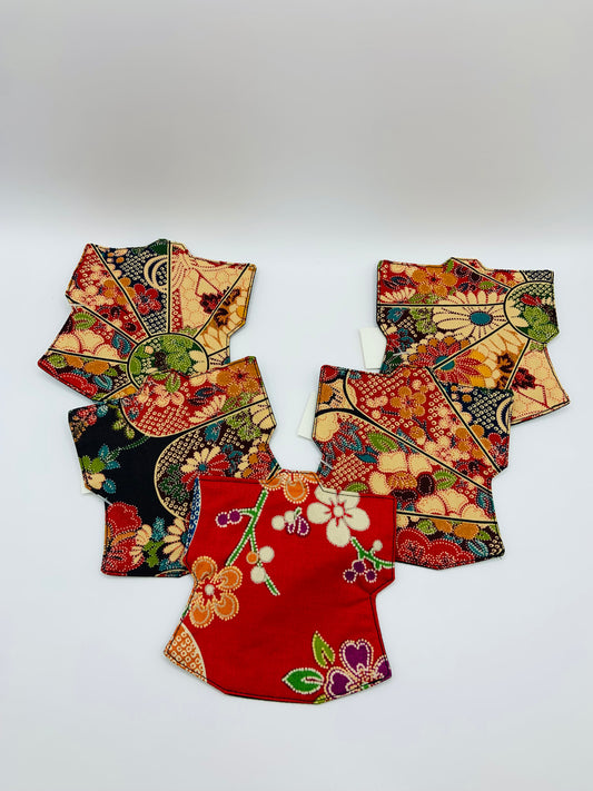 Coasters | Shirt-Shaped Kimono Design | Housewarming Gift | Set of 5 Drink Coaster Set